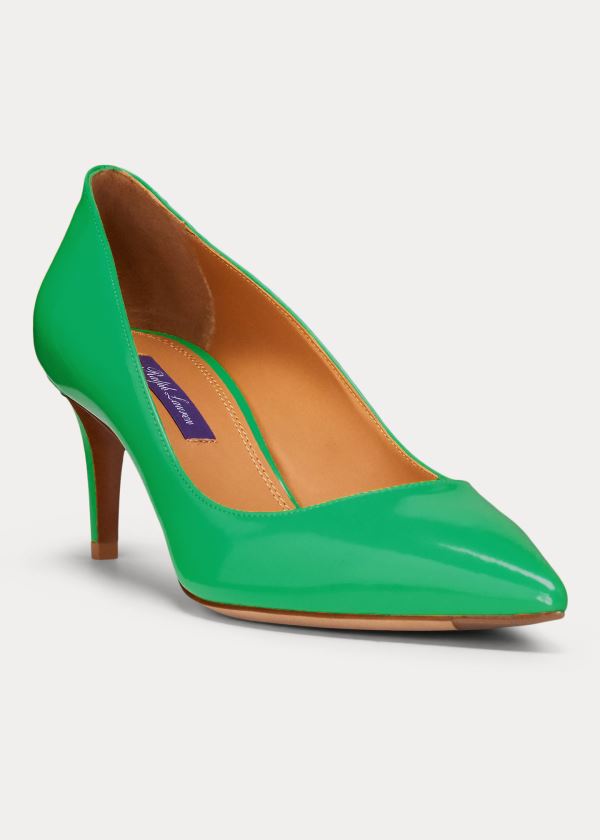 Ralph Lauren Dinah Patent Calfskin Pumps Dame Danmark (EJOAZ9305)